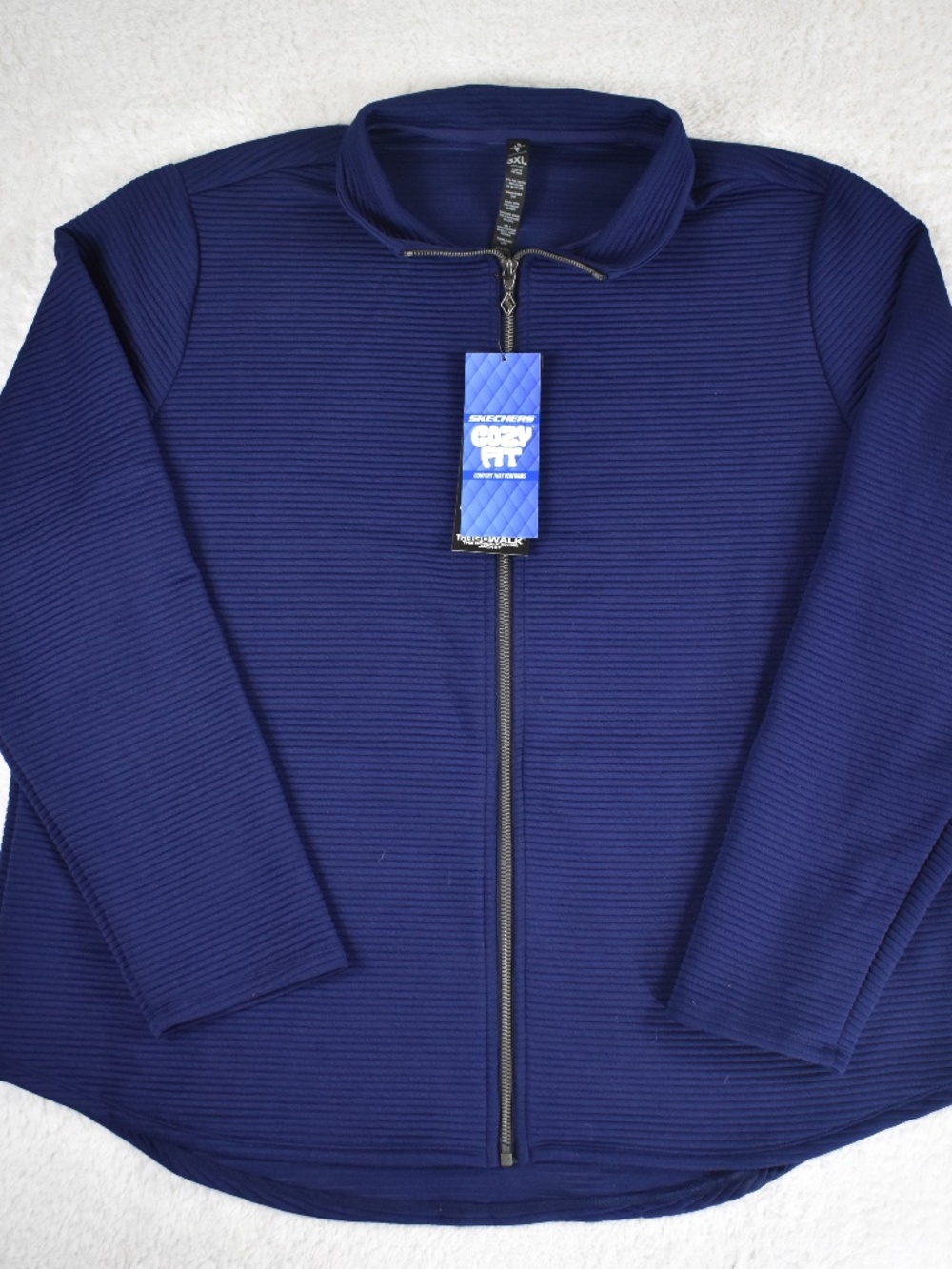 Skechers Women's Go-Walk Shine Ottoman Jacket Cozy Fit Blue Size 3XL With Tags